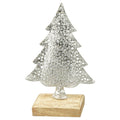 TannenBaum Puri - silber - Metall/Holz - 11,5x5x18 cm