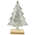 TannenBaum Puri - silber - Metall/Holz - 15,5x5x24 cm