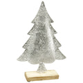 TannenBaum Puri - silber - Metall/Holz - 19,5x5x30 cm