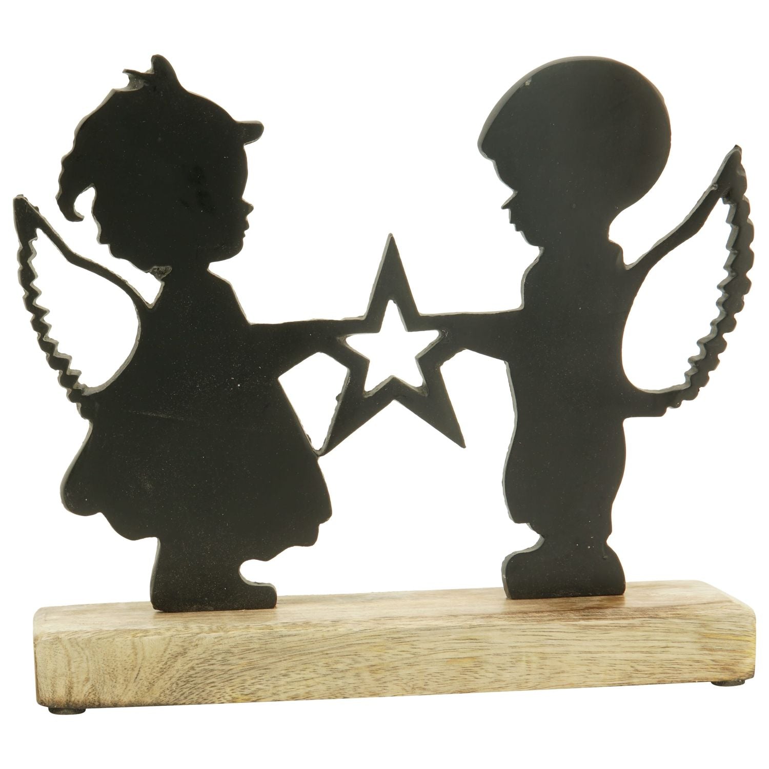 Engel Sobre - schwarz - Alu/Holz - 27x5x23 cm