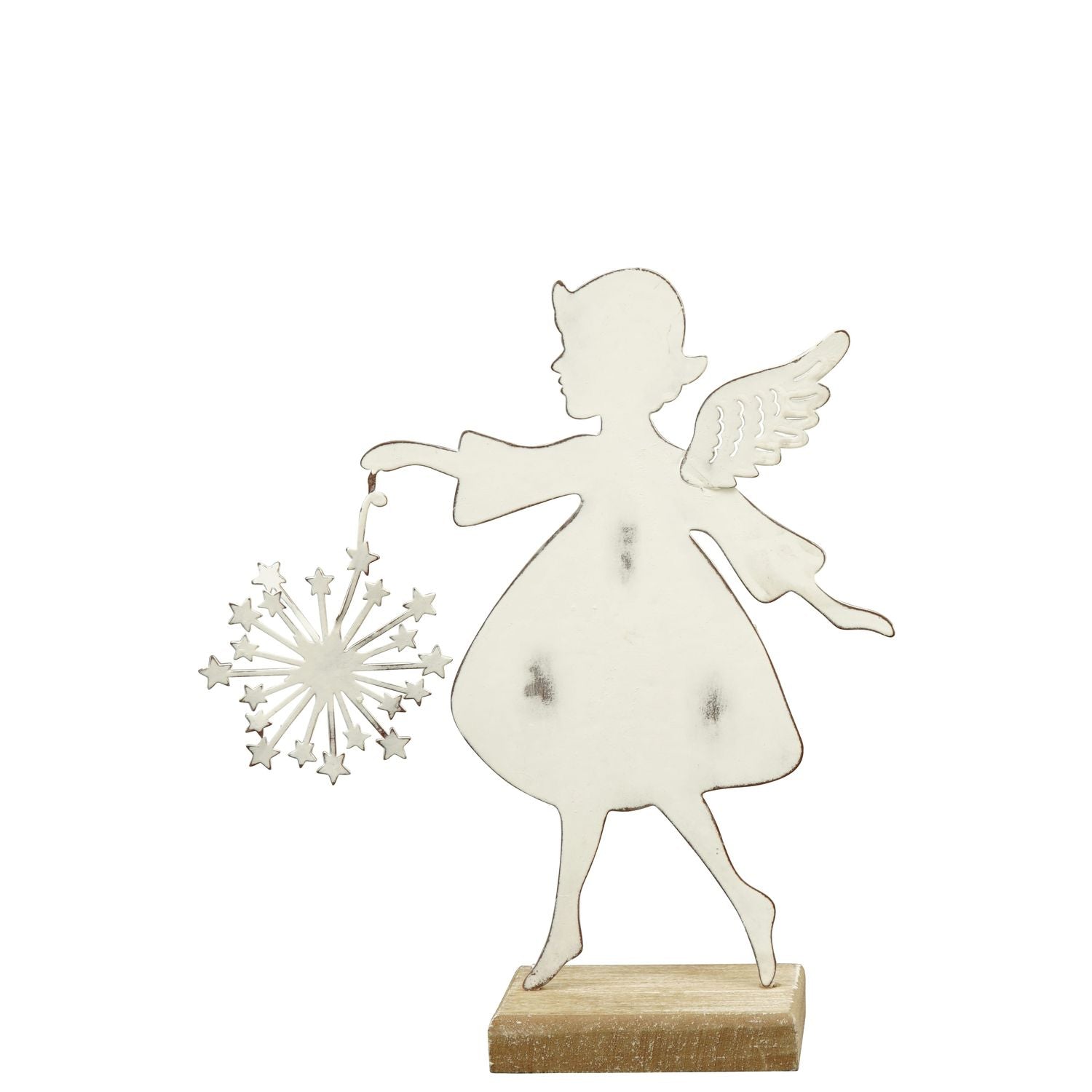 Engel ClairBlanc - weiß - Metall/Holz - 18x5x21 cm