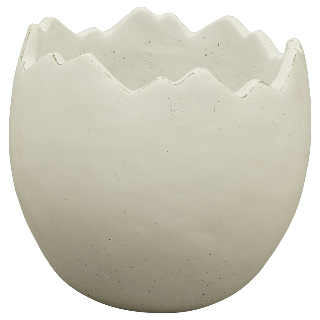 Planting Egg MITE - White - Cement - 13x13x12 cm