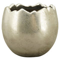 Grand œuf de plantation - argent - grès - 17 x 17 x 15 cm