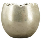 Grand œuf de plantation - argent - grès - 17 x 17 x 15 cm
