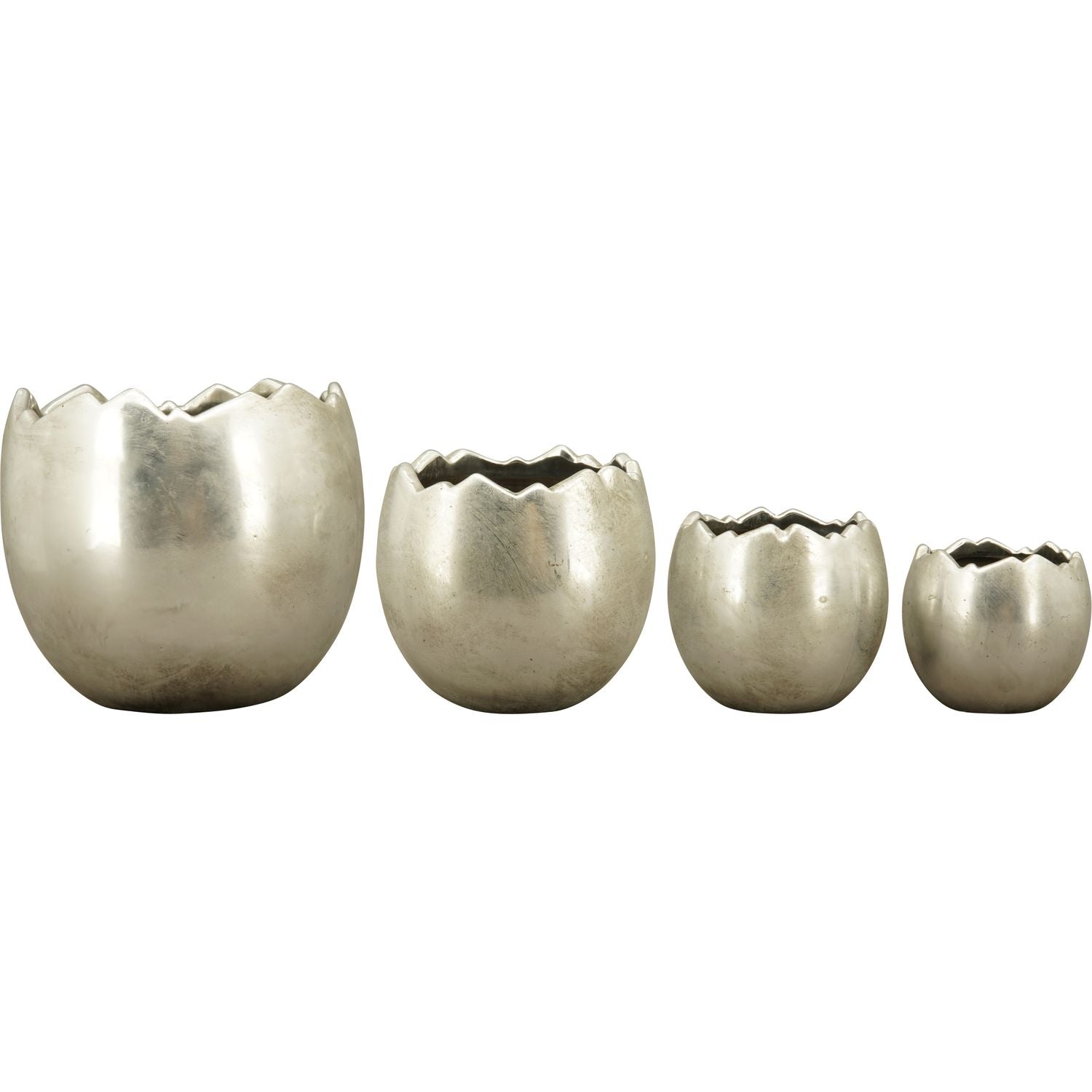 Grand œuf de plantation - argent - grès - 17 x 17 x 15 cm