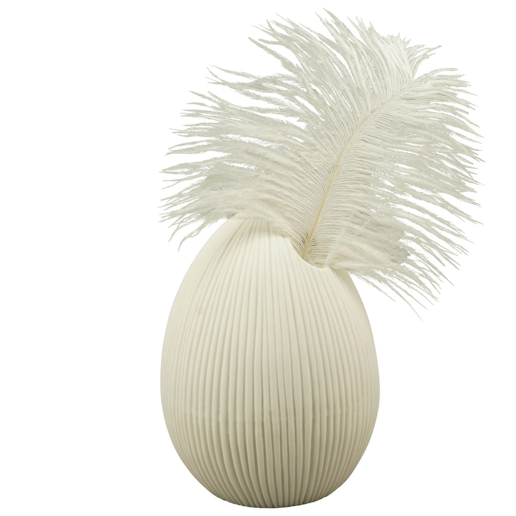 Vase œuf ivoire - Céramique - 8,5 x 8,5 x 11 cm