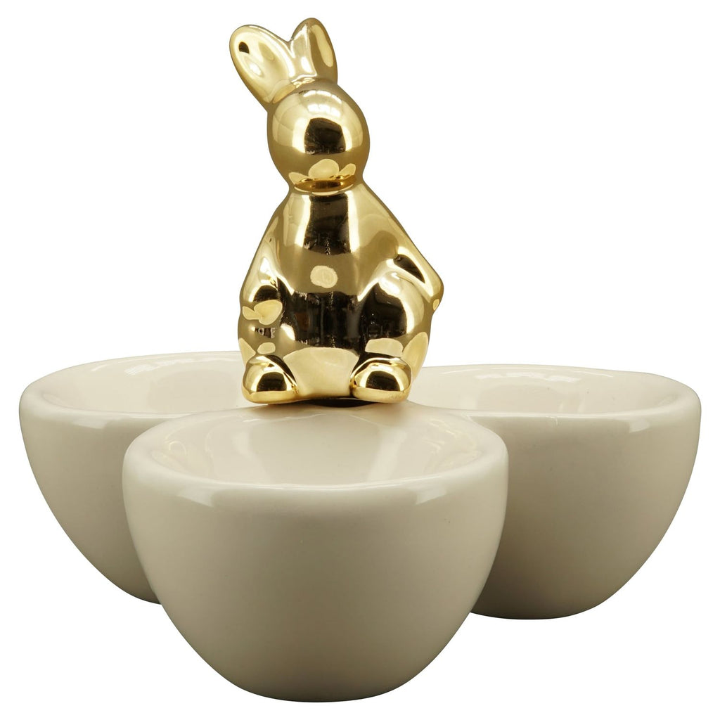 Eierbecher Ivory - weiß/gold - Dolomite - 11x11x10,5 cm