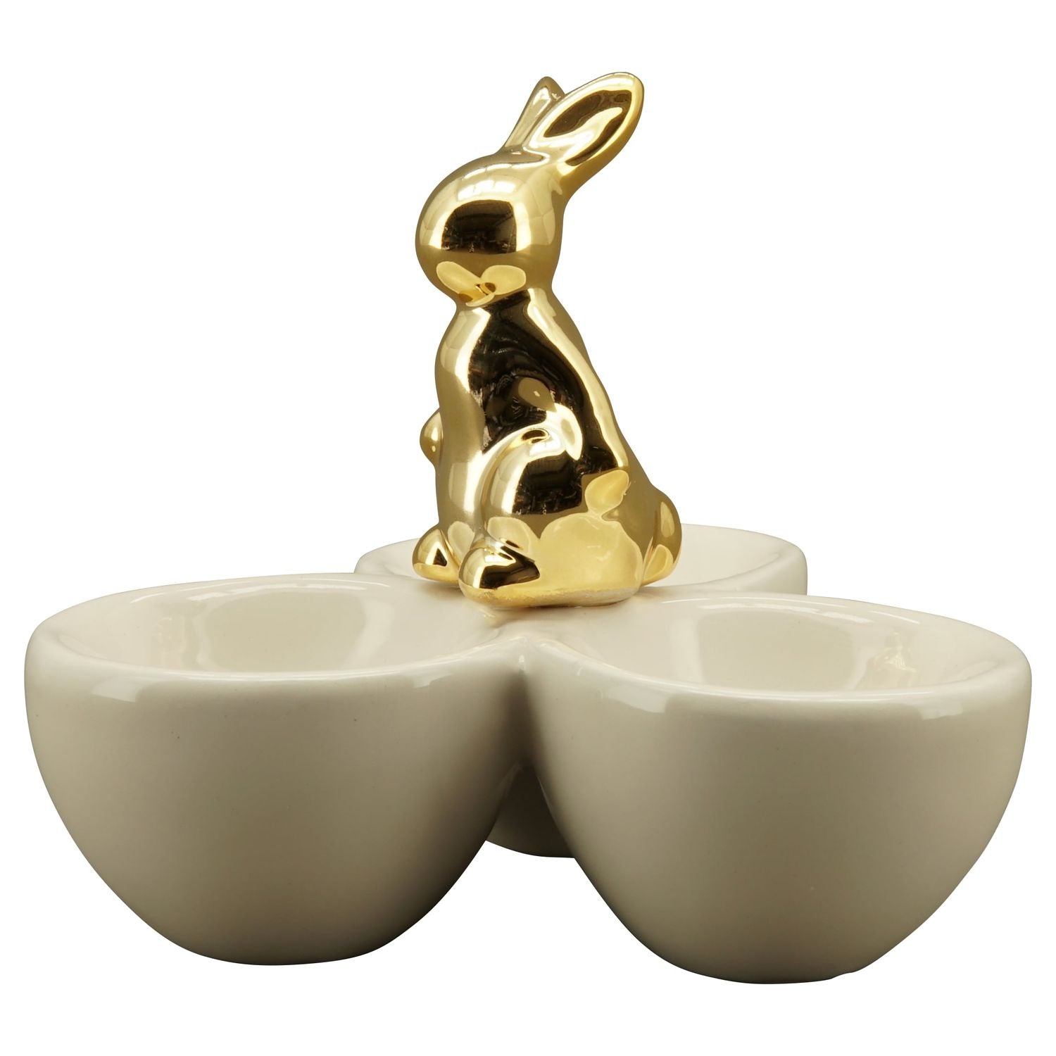 Eierbecher Ivory - weiß/gold - Dolomite - 11x11x10,5 cm