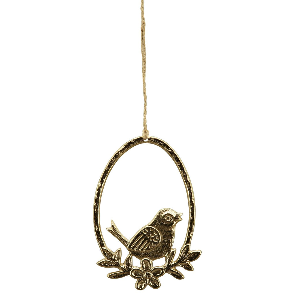 Porte-œufs avec oiseau Aurum - or - aluminium - 10 x 15 cm