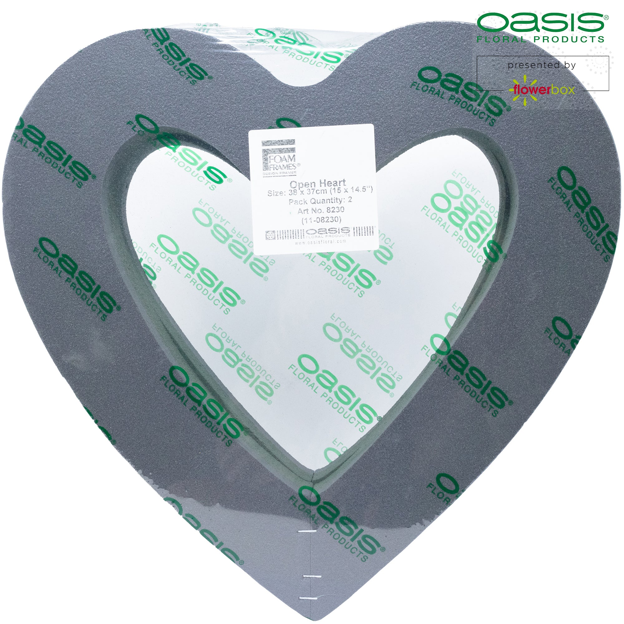 OASIS® FOAM FRAMES® Offene Herzen - 36 x 37 x 6cm - 2 St.
