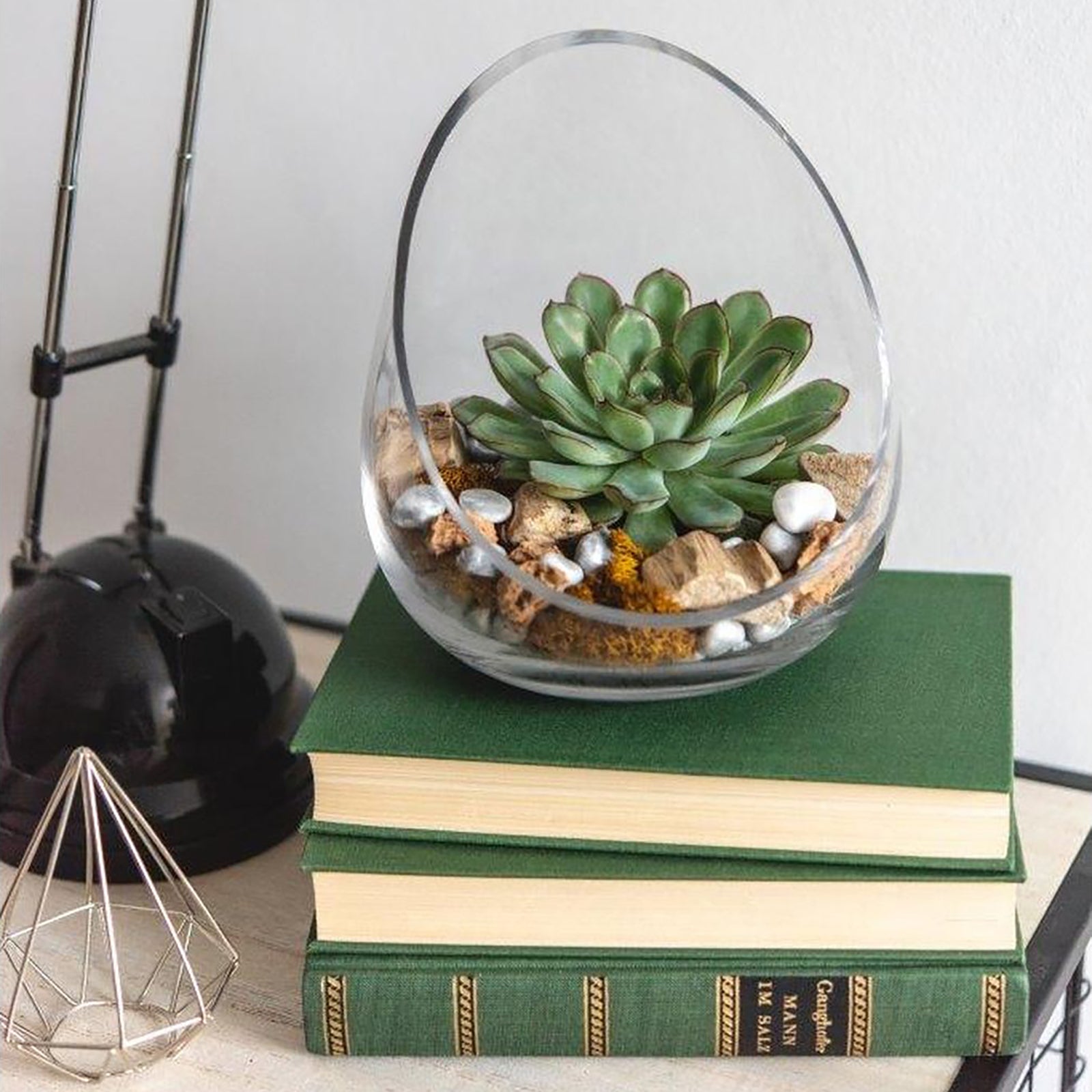 OBLIQUE CUT vase - klar - 12x12x17cm - Glas