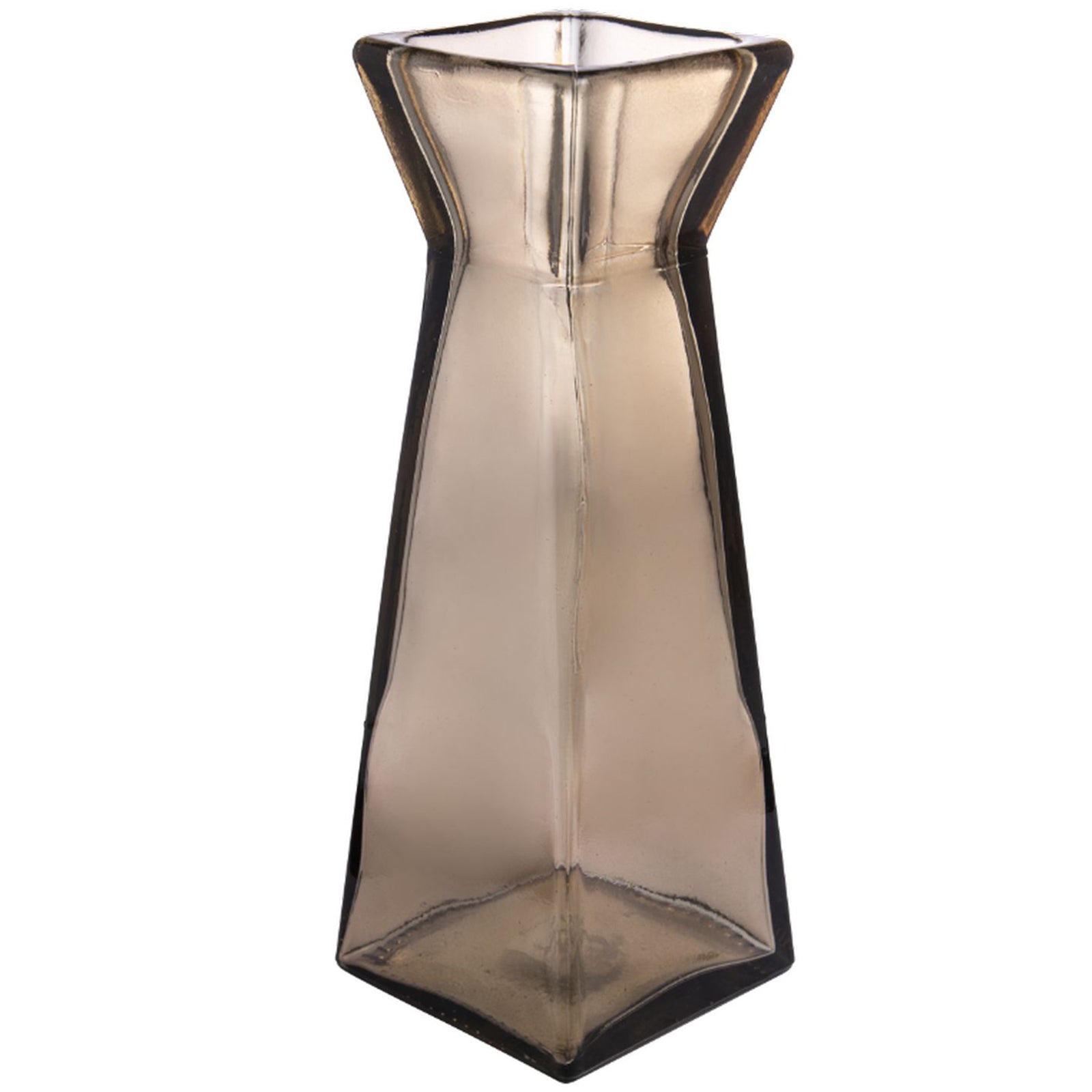 PYRAMID glass vase small - braun - 10x10x30cm - Glas