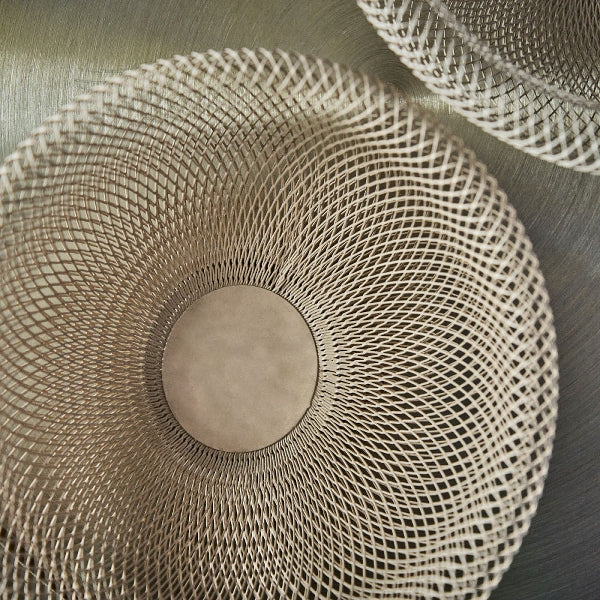 Schale Maze, rosa Metall, 24,5x12,5 cm