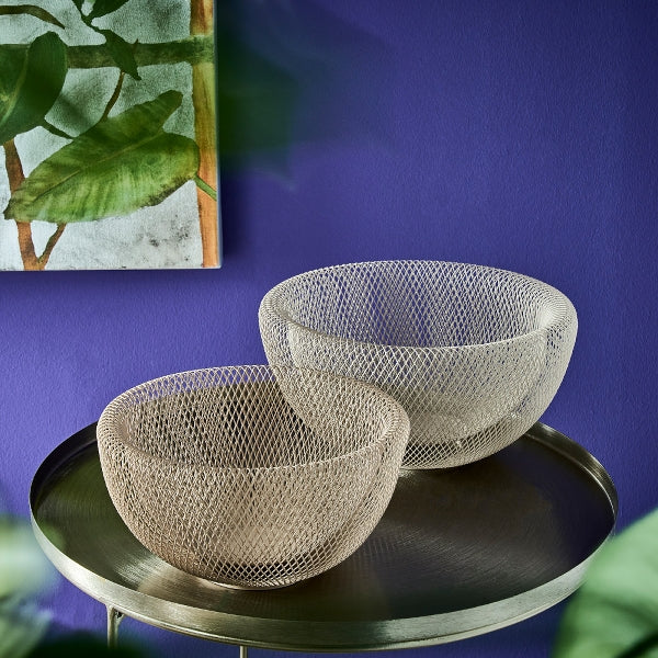 Schale Maze, rosa Metall, 29,5x14,5 cm