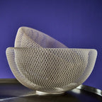 Schale Maze, rosa Metall, 29,5x14,5 cm