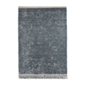 Tapis Velvet Touch, bleu/gris, 100 % viscose, 160 x 230 cm, à franges sur un côté
