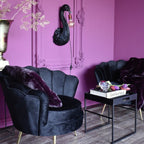 Sessel Audrey, schwarz Samt/Metall/Holz, 82x75x79 cm