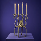 Set 4-teilig - LED Stabkerze - Echtwachs/Kunststoff/LED - H. 24.5 cm - m. Fernbedienung