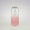 Vase Aura, klar/rosa m. Goldrand, Glas, 10x23,5 cm