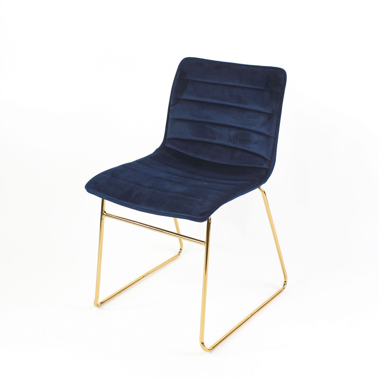 Stuhl, blau/gold Samtüberzug/Metall, 45x55x80 cm Füllung: Schaum und Sperrholz