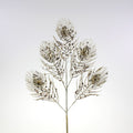 Decorative peacock feather branch, champagne-colored plastic/paper/metal, L. 70 cm