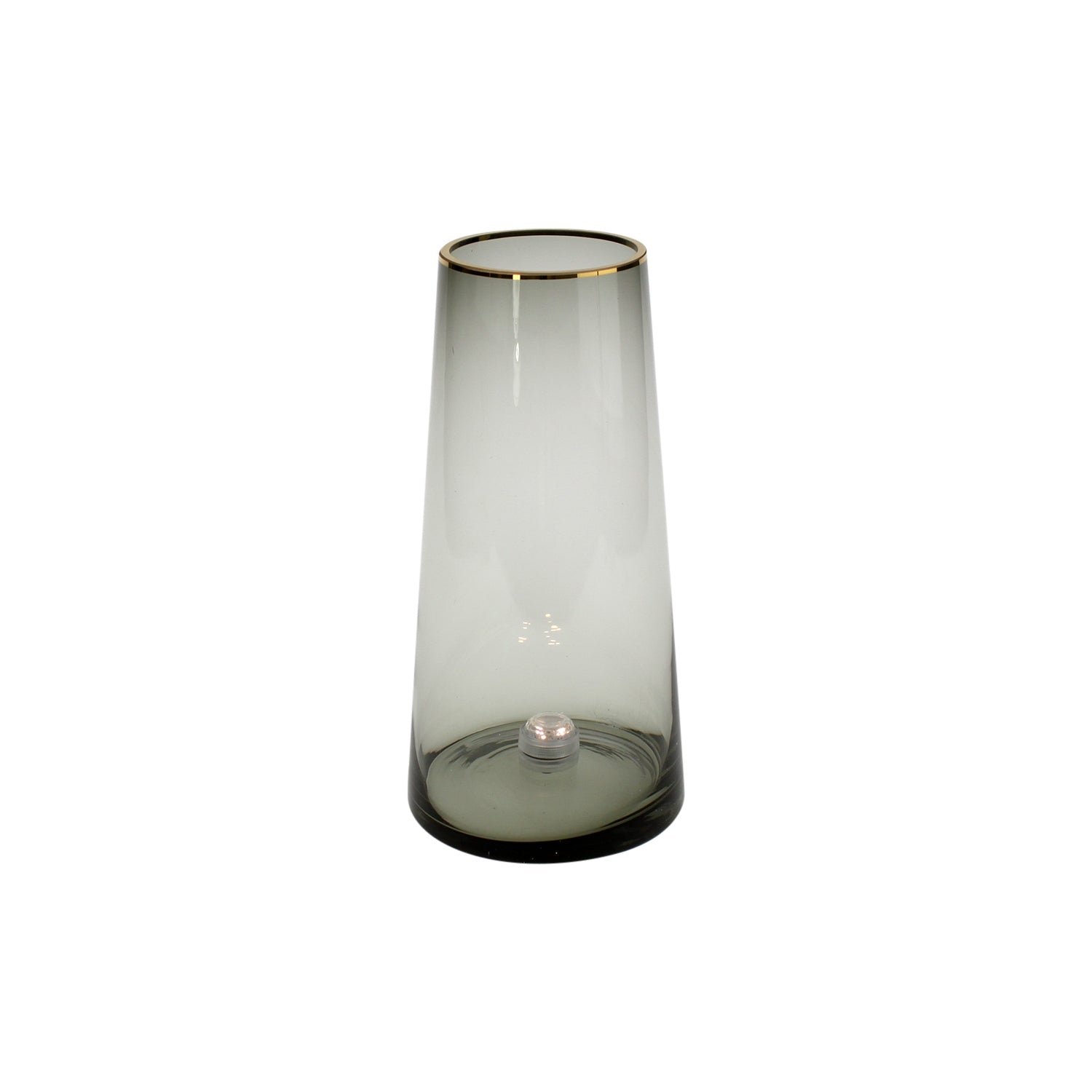 Vase, grau/gold Glas, 14x28,5 cm