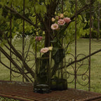 Vase, grau/gold Glas, 14x28,5 cm