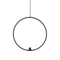 Deko-Ring Hoop z. Hängen m. Stabkerzentülle, schwarz, D.36 cm