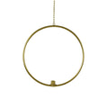 Deko-Ring Hoop z. Hängen m. Stabkerzentülle, gold, D.36 cm