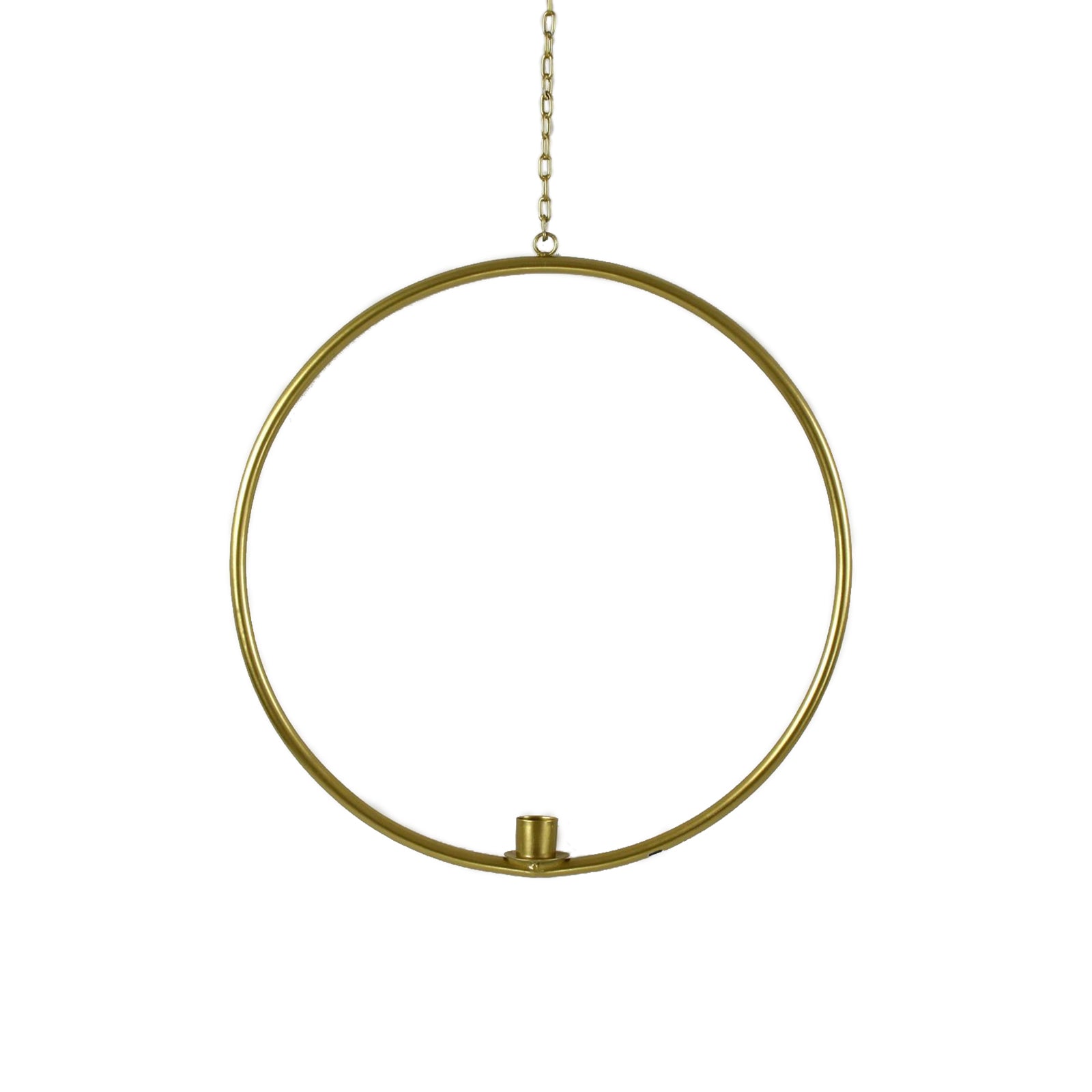 Deko-Ring Hoop z. Hängen m. Stabkerzentülle, gold, D.36 cm