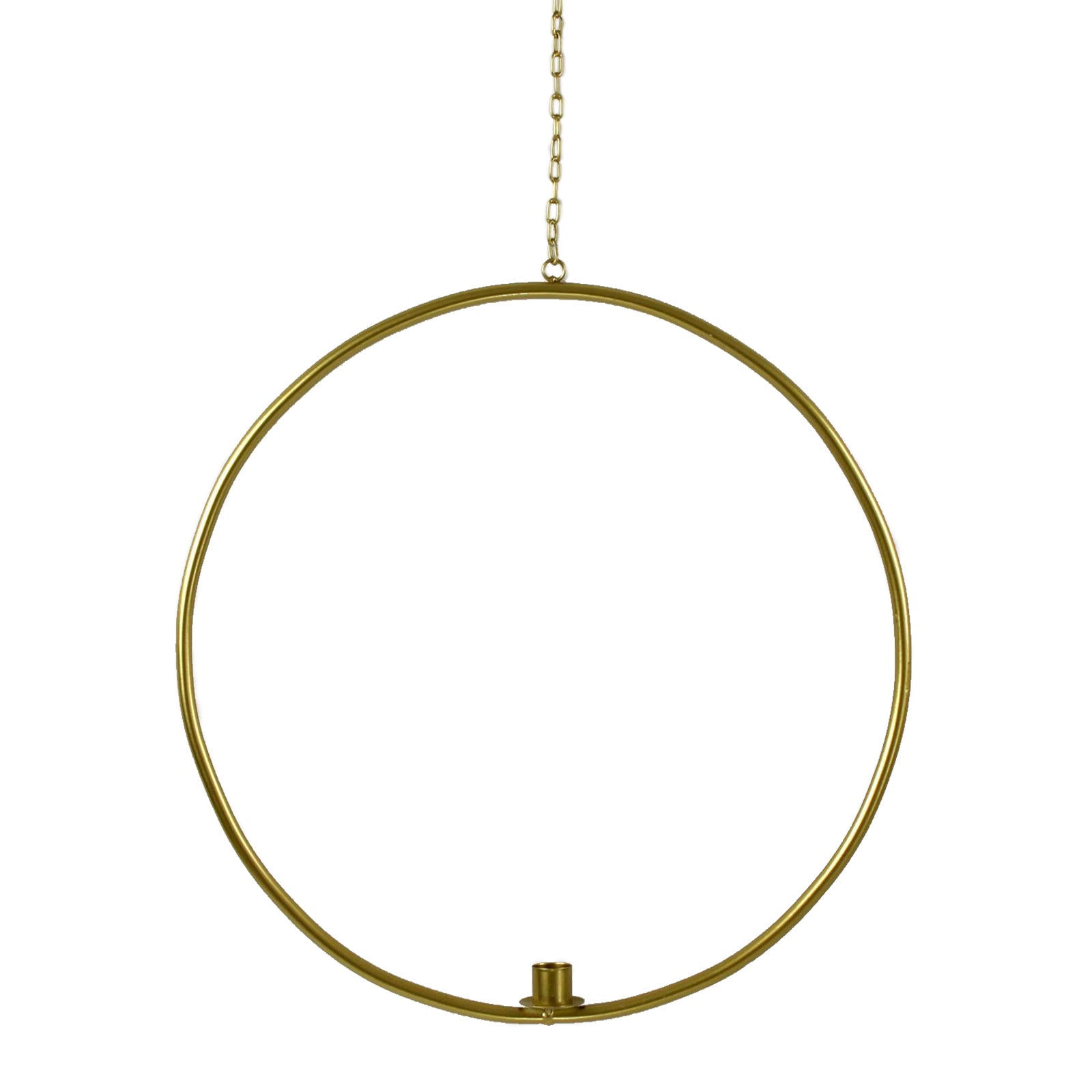 Deko-Ring Hoop z. Hängen m. Stabkerzentülle, gold, D.43 cm