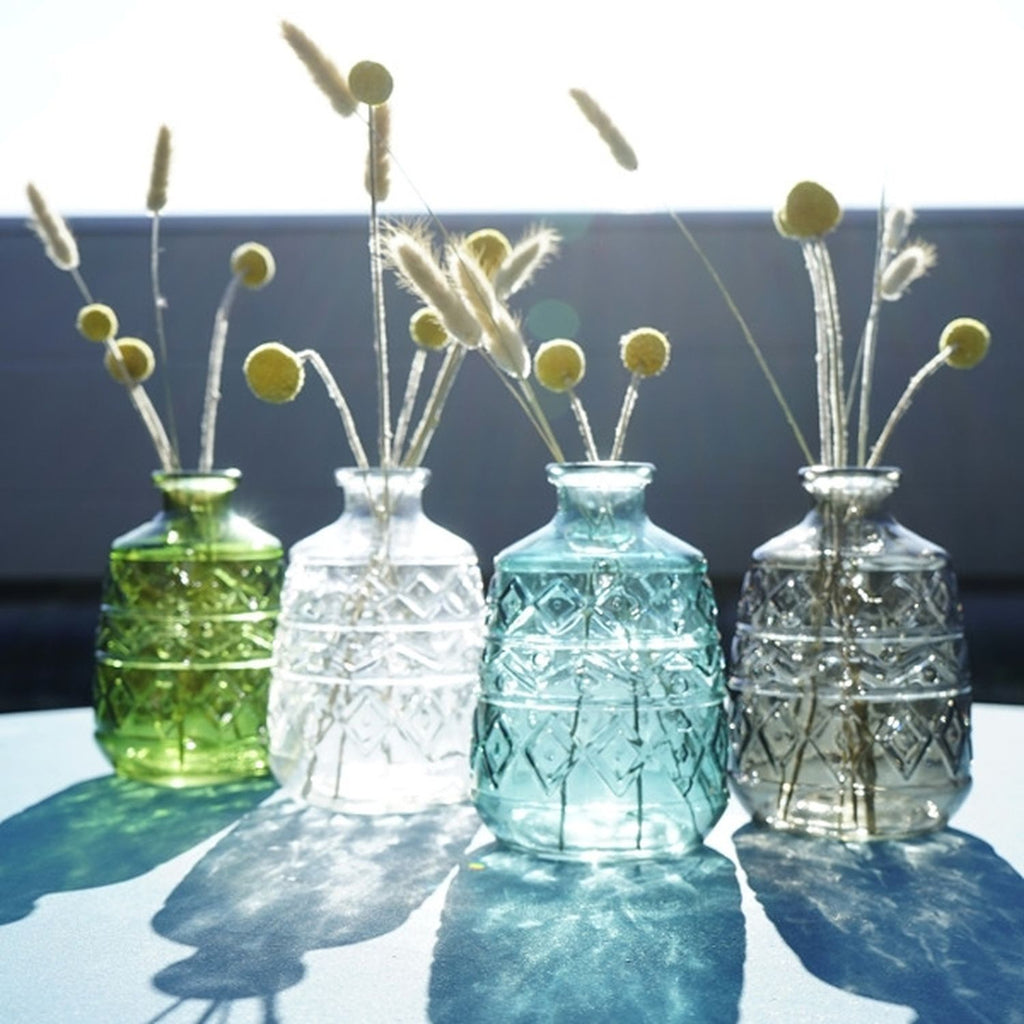 Decorative bottle - 4 varieties - glass - 10.5x15 cm - 1 piece assorted