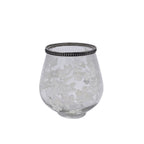 Windlicht Sakura - klar/weiß - Glas/Metall - 12,5x13,5 cm