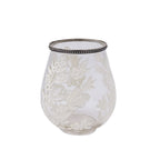 Windlicht Sakura - klar/weiß - Glas/Metall - 15,5x18,5 cm