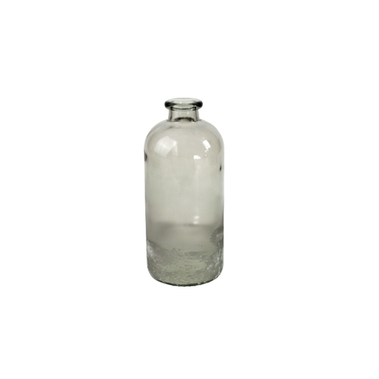 Bodenvase Bottle - grau-gefrostet - Glas - 11x25 cm