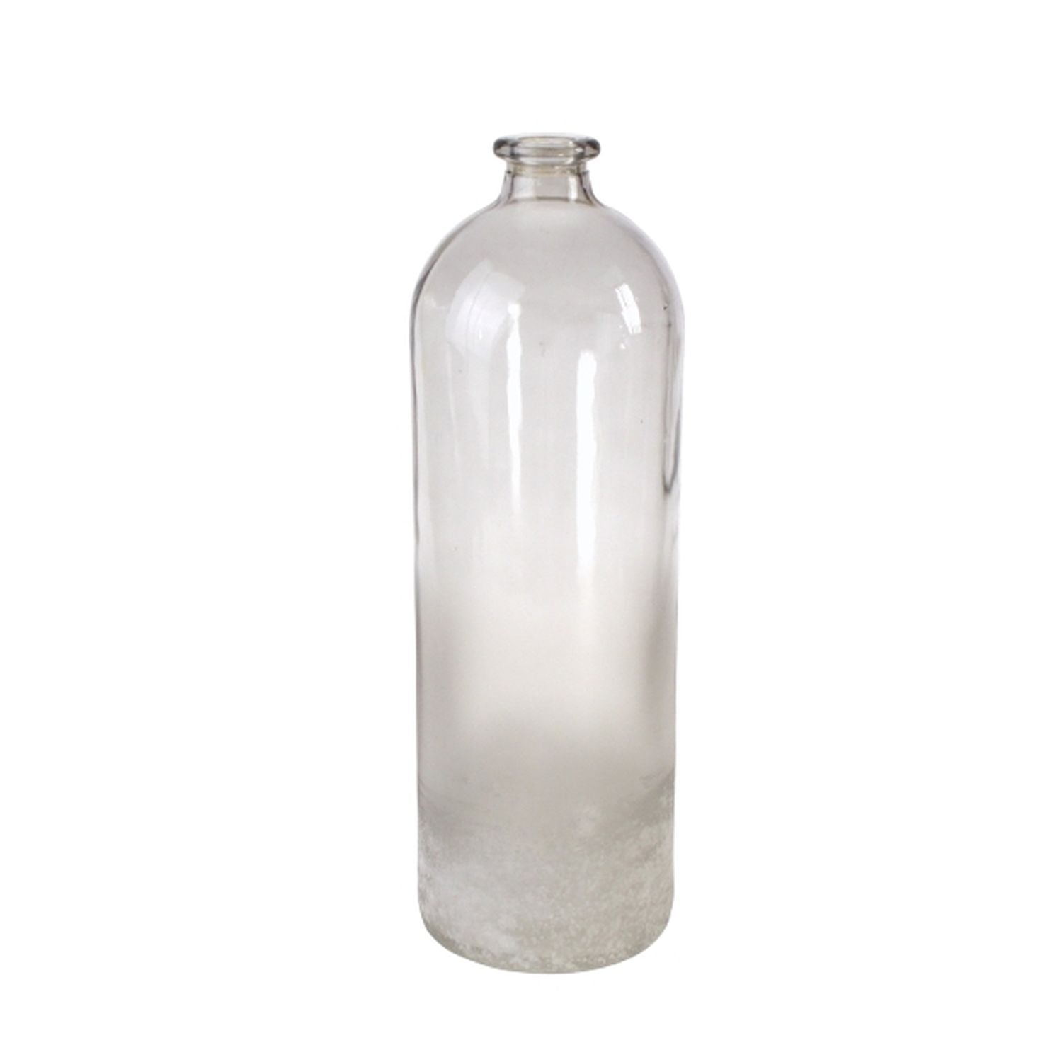 Bodenvase Bottle - grau-gefrostet - Glas - 13,5x41 cm