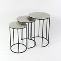 S/3 tlg. Beistelltisch, silber/ schwarz, Aluminium/Eisen, 42x60 cm (S) 30x51 cm (M) 35x56 cm (L) 42x60 cm