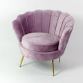 Fauteuil Audrey, velours rose/métal/bois, 82 x 75 x 79 cm