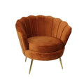 Fauteuil Audrey, velours cuivré/métal/bois, 82 x 75 x 79 cm