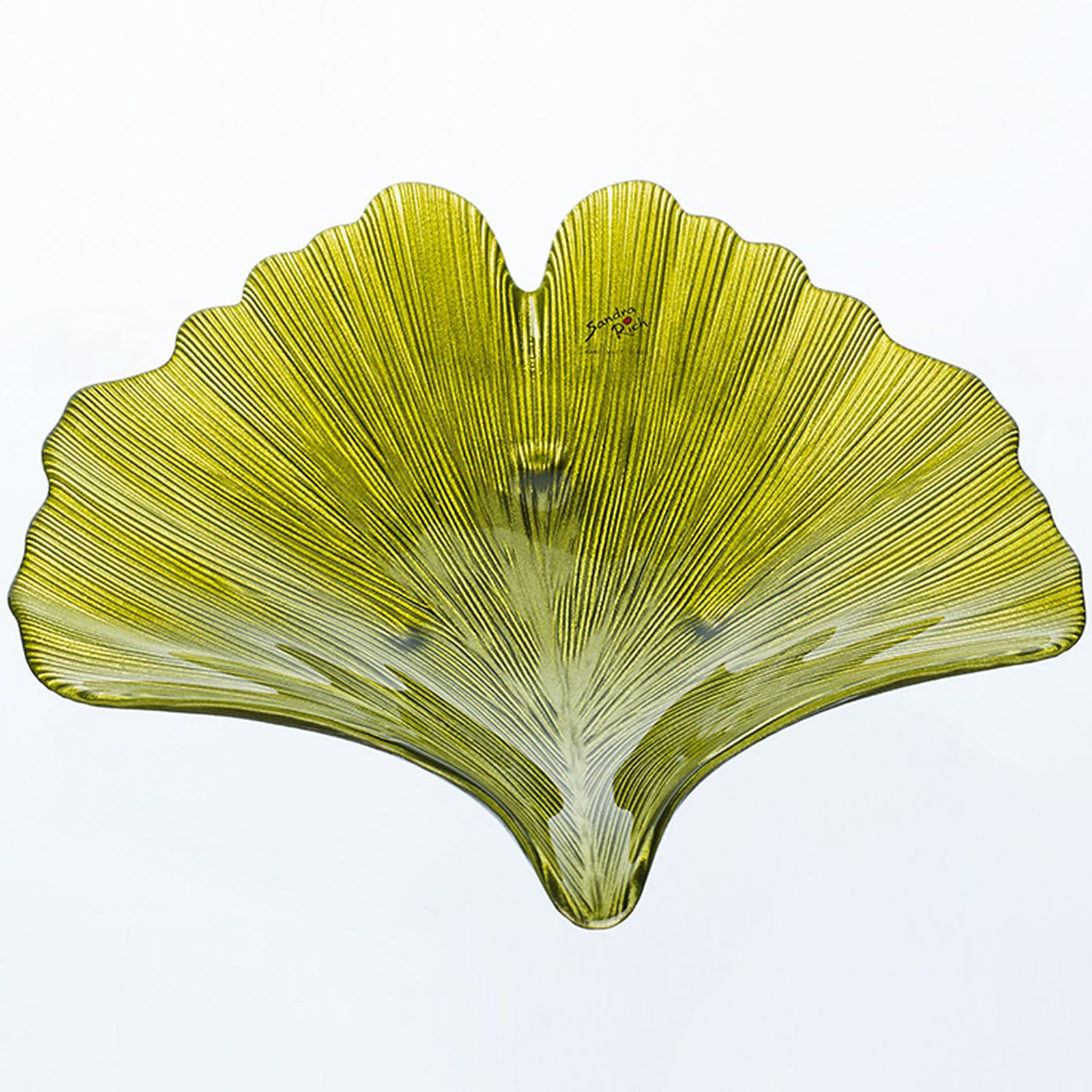 FAN LEAF middle - hellgrün - 31x33x5cm - Glas