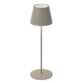 LED Tischleuchte Lys - taupe - LED/Metall - 12x38 cm - IP44 - max. 3,6 W - 3,7 V - 4000 mAh - Li-Ion Akku - m. Farbwechsel- und Dimmfunktion per Touhsensor - 1 m USB-Ladekabel inkl. - Leuchtdauer: max. 8h bei voller Akkuladung