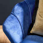 Sessel Audrey, blau Samt/Metall/Holz, 82x75x79 cm