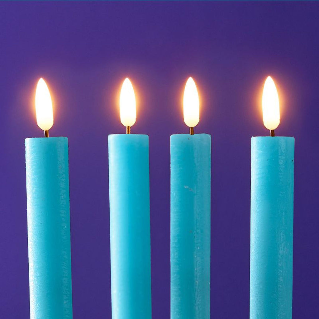 Set 4-teilig - LED Stabkerze - Echtwachs/Kunststoff/LED - H. 24.5 cm - m. Fernbedienung