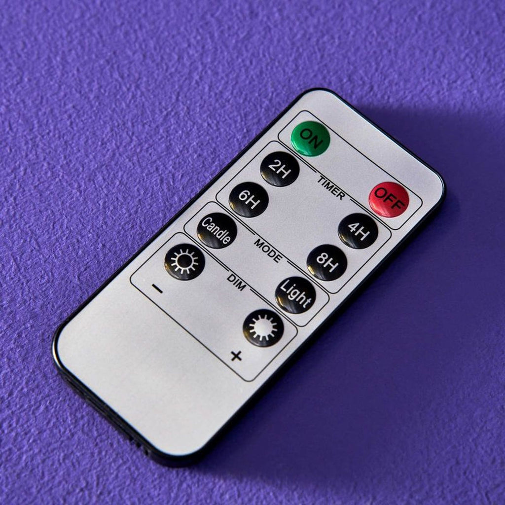 Set 4-teilig - LED Stabkerze - Echtwachs/Kunststoff/LED - H. 24.5 cm - m. Fernbedienung