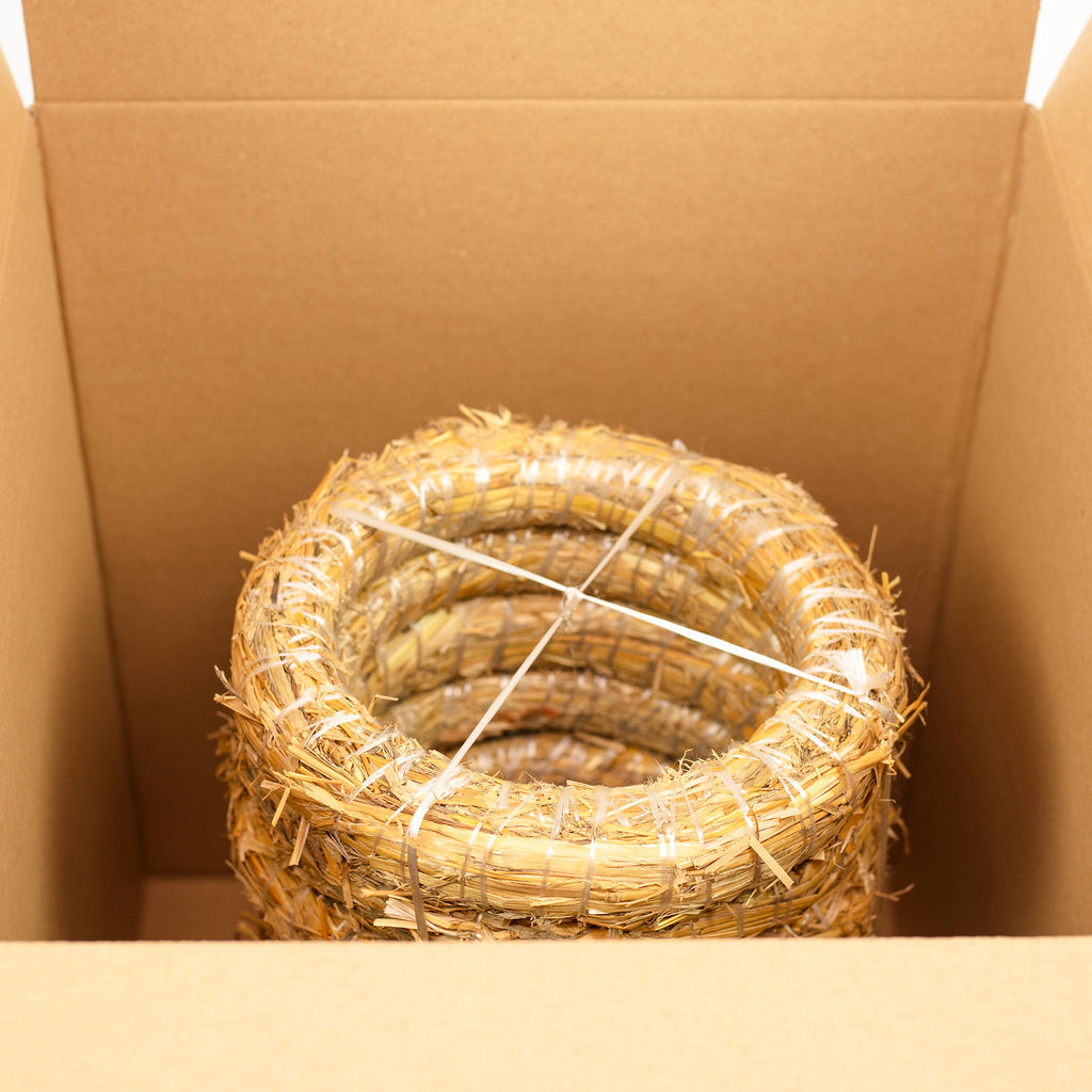 Lot de 10 couronnes de paille, diamètre 20 cm, épaisseur 3 cm