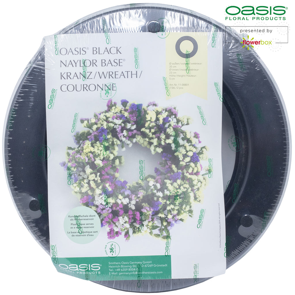 Black Naylor Base Ring, 5 x 35 cm Durchmesser, Innen: 23 cm Durchmesser, Doppelpack