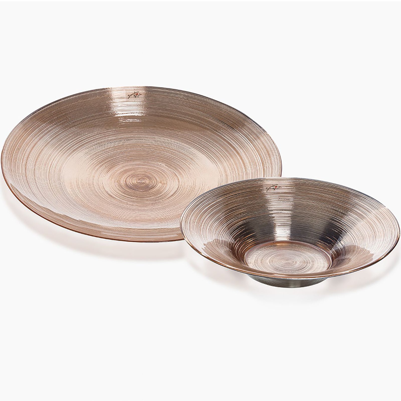 CIRCLE large bowl - kupfer - 40x40x8cm - Glas