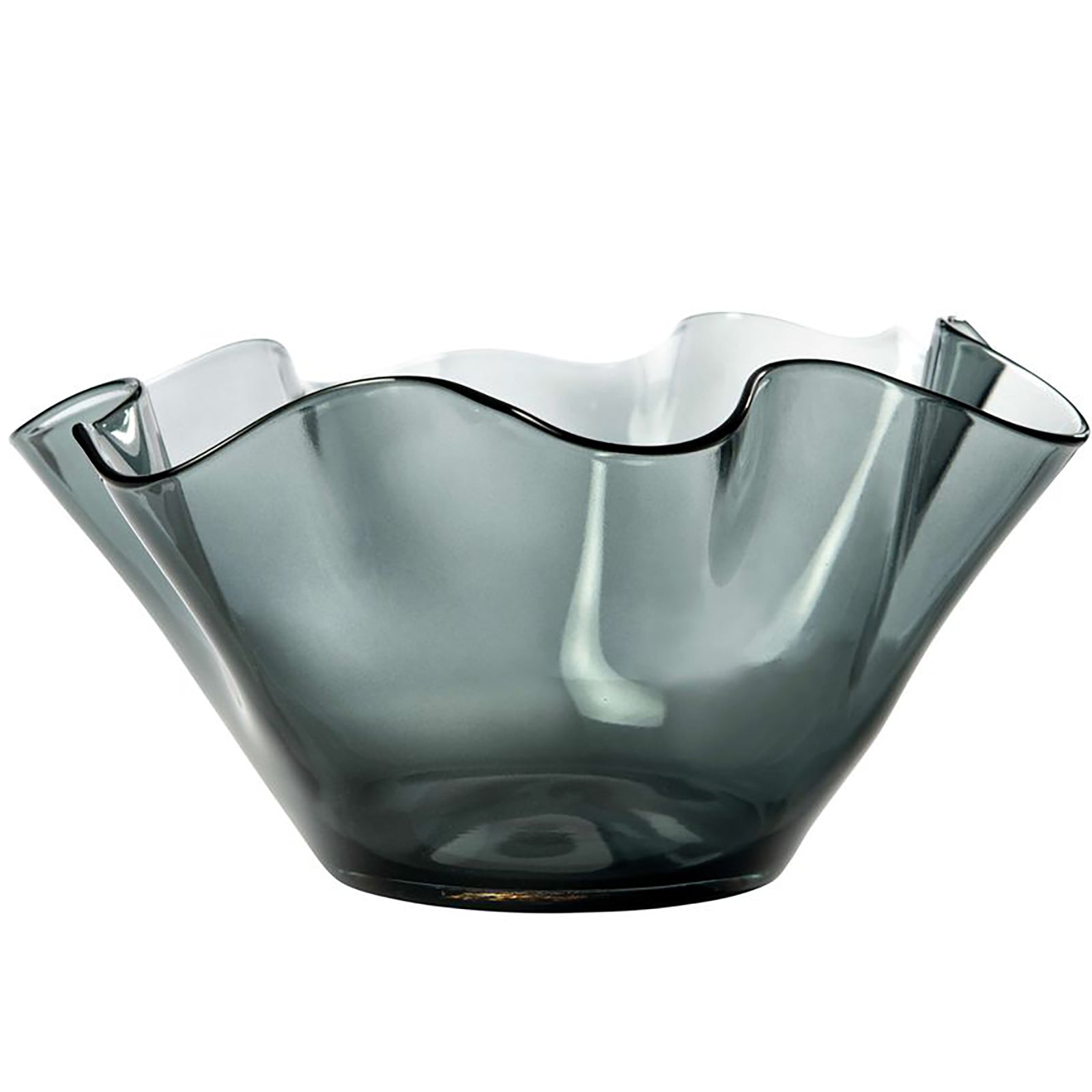WAVE glass bowl - grau - 34x34x17cm - Glas