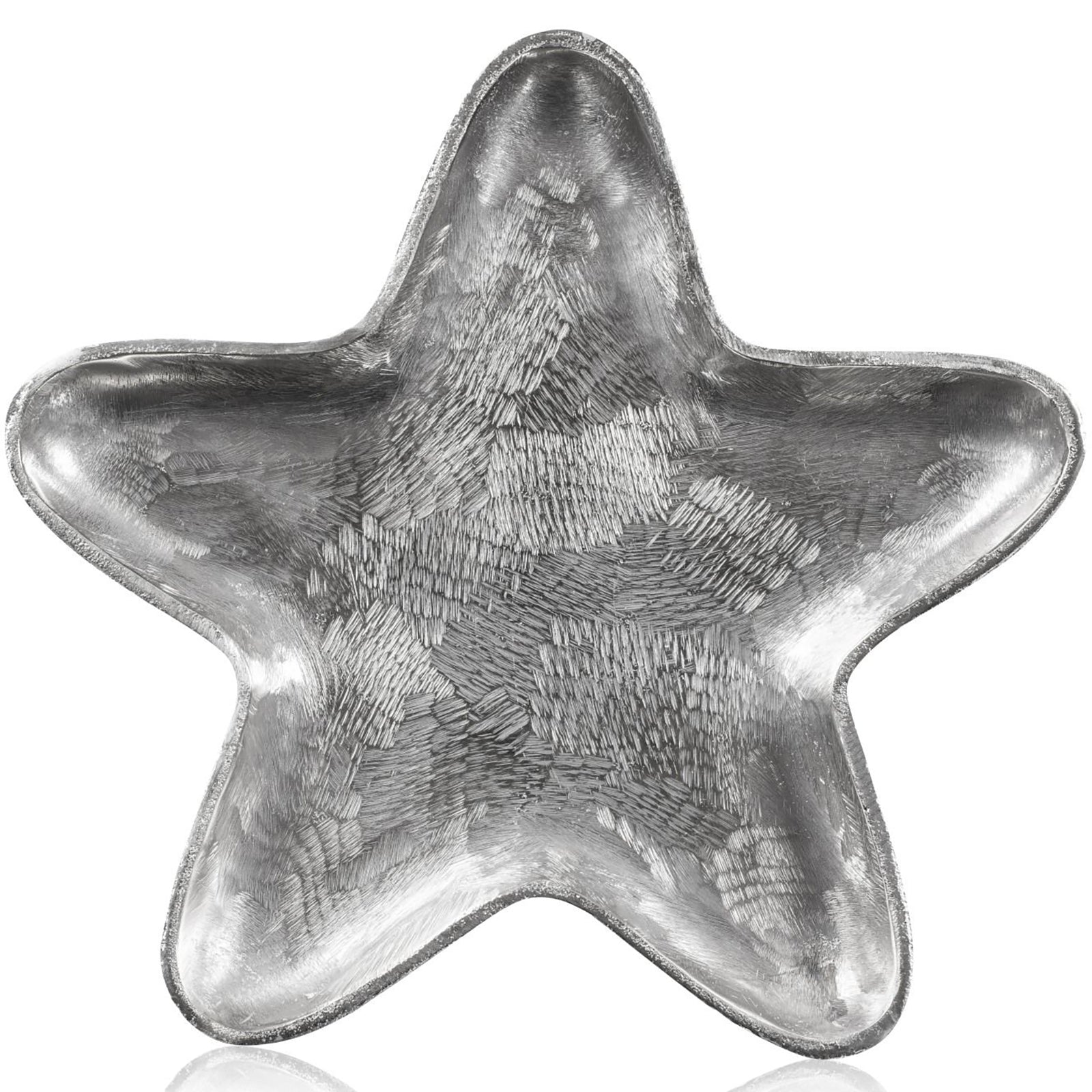 RUSTIC METAL aluminium star plate large - silber - 36x36x2,5cm - Metall