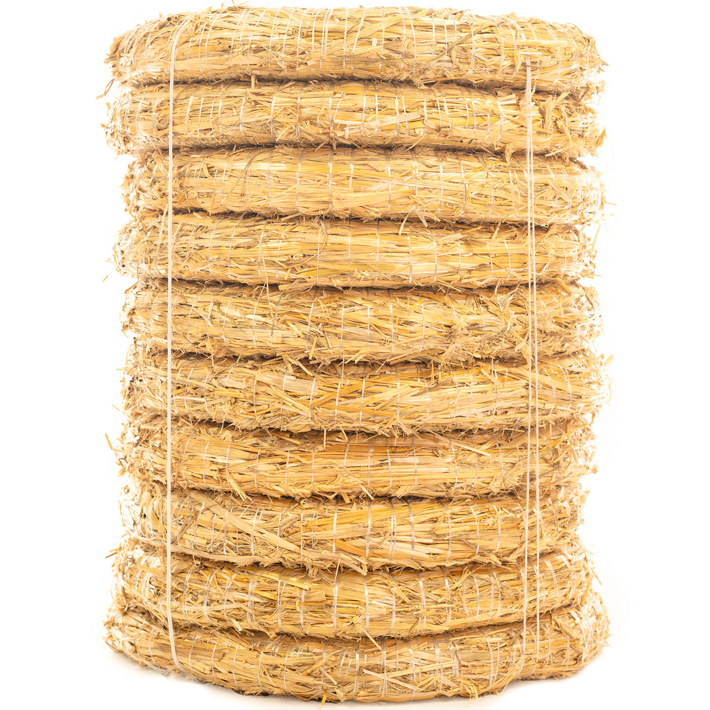 Set of 10 straw wreaths, diameter 40 cm, thickness 6 cm